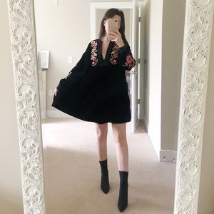 Free People velvet and floral dress